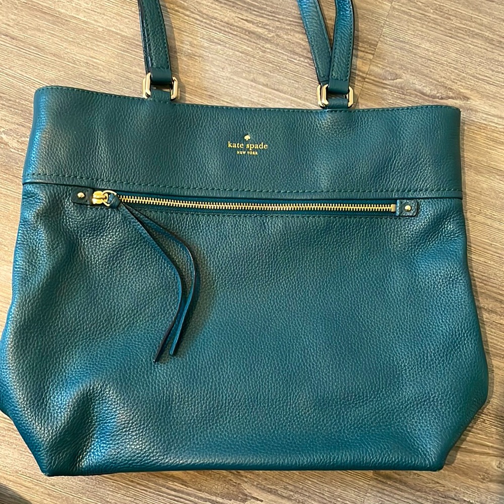 Green Kate Spade tote bag